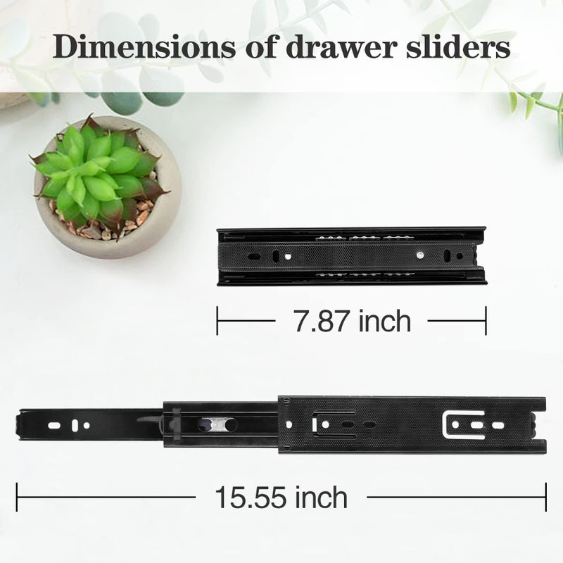 Csdtylh Drawer Slides 2Pcs 8 Inch, Undermount Heavy Duty Drawer Slides for Cabinets, Dresser Drawers, Slide-Out Keyboard Tray, Table Drawers, Shelves, Nightstand and So On - Image 2